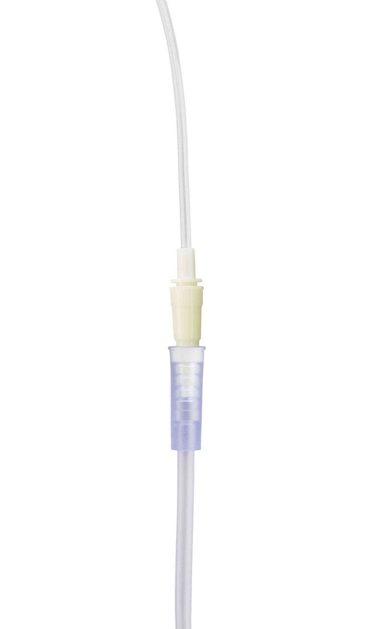 The MIC-KEY Bolus Feeding Extension Set, Straight Connector w/ Catheter Tip 0123-12 (12-inch) and 0123-24 (24-inch) feature SECUR-LOK connectors and are used with MIC-KEY Feeding Tubes.