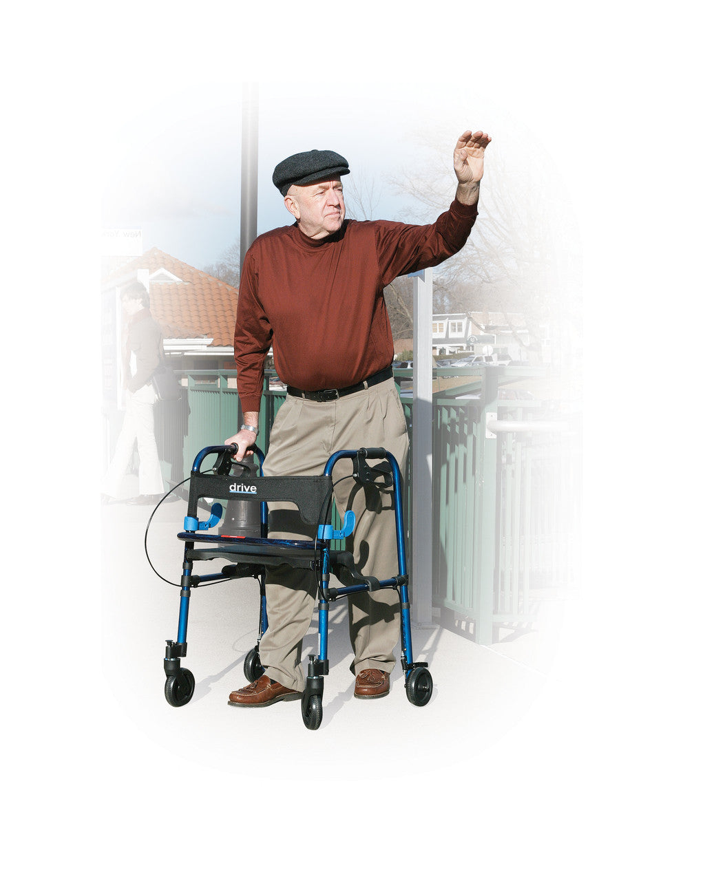 Drive Clever-Lite Walker Rollator with Seat & Loop Locks - 8" Casters