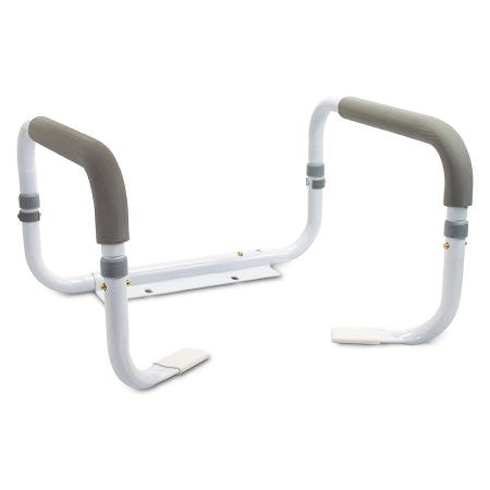 The Drive Aluminum Toilet Safety Rail RTL12087 is a safe and easily added/removed assistant to any commode style.