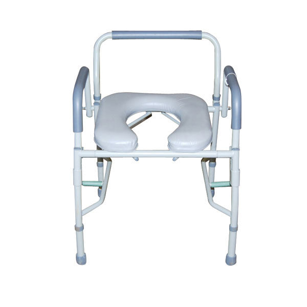 Drive Medical Steel Drop Arm Bedside Commode with Padded Seat & Arms