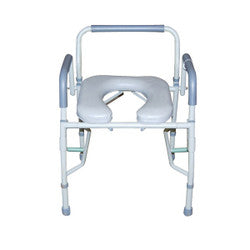 Drive Medical Steel Drop Arm Bedside Commode with Padded Seat & Arms