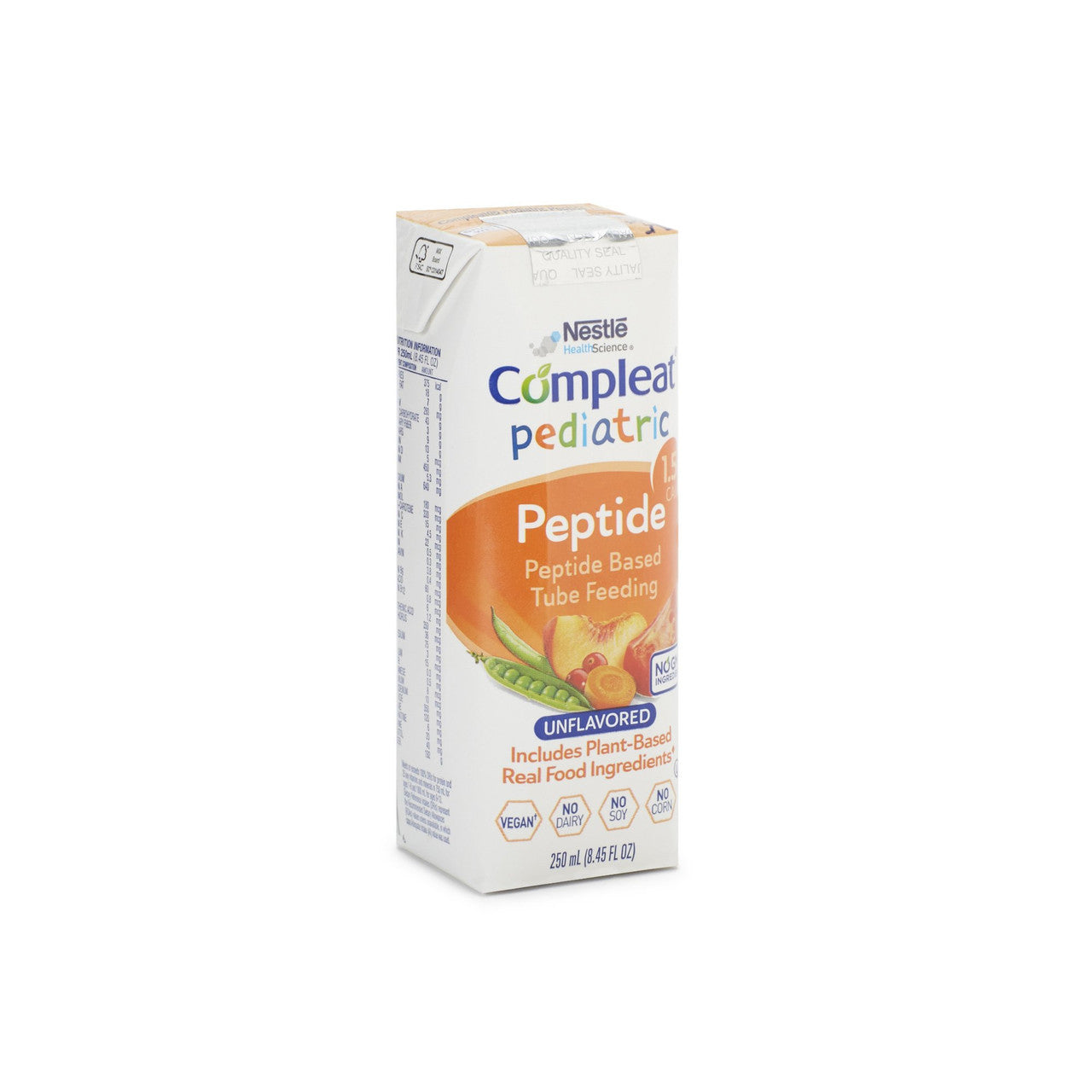 Compleat® Pediatric Peptide 1.5 – Vegetable & Fruit Medley is a calorically dense, plant- and peptide-based liquid formula crafted for tube feeding (or oral use) in children ages 1–13 years with elevated energy needs.