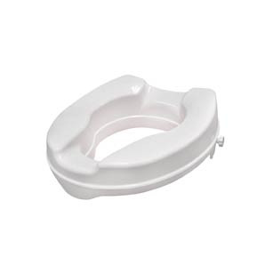Raised Standard Toilet Seat with Lock  - 4" or 6" Height, 400 lbs Capacity