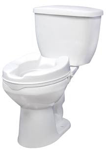 Raised Standard Toilet Seat with Lock - 4" or 6" Height, 400 lbs Capacity (toilet not included)
