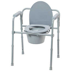 Folding Steel Bedside Commode by McKesson