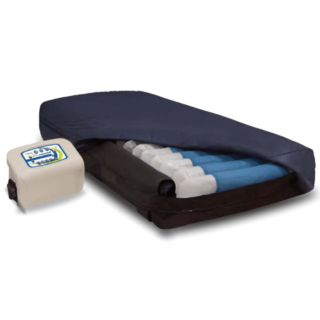  The Century Gold mattress system provides alternating pressure therapy with true low air loss to aid patients who are at risk of developing pressure ulcers  or have existing stage 1, 2, 3, or 4 ulcers.
