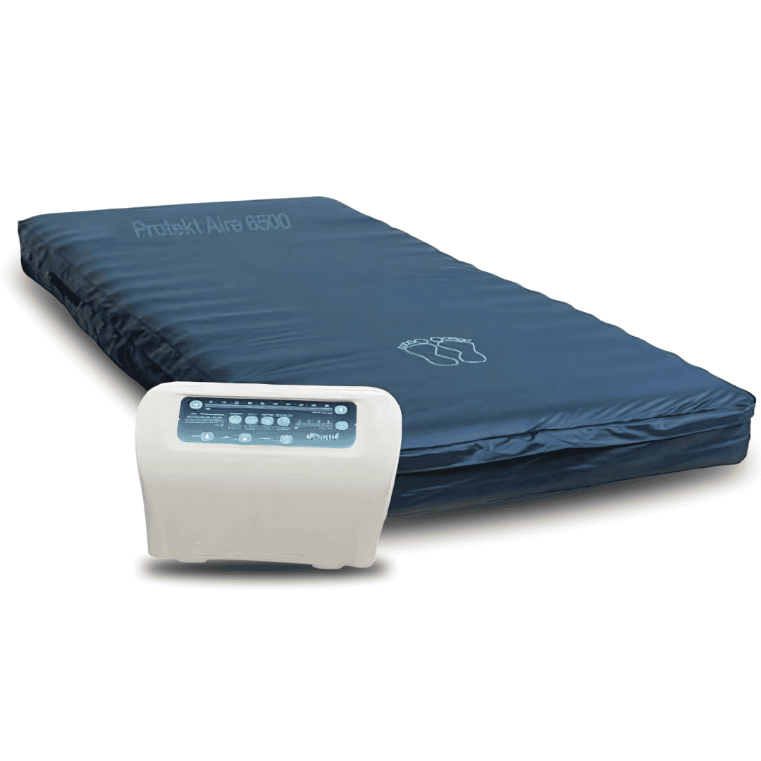 The Protekt Aire 6500 (item# 86500) is a complete alternating pressure with low air loss mattress system that includes mattress and pump.