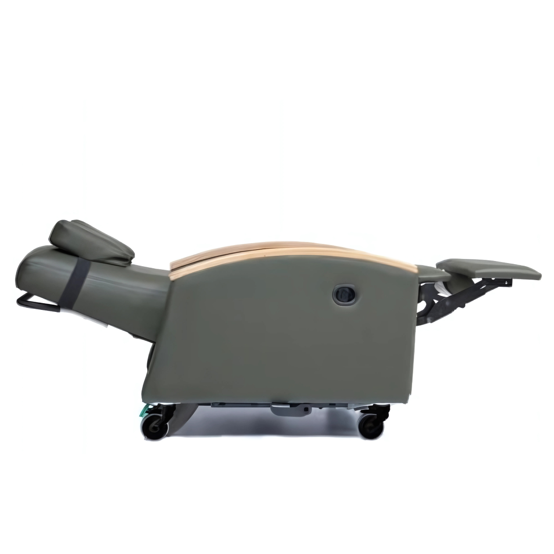 The Lumex Ortho-Biotic II Recliner FR597G was carefully designed specifically for use in a wide variety of healthcare environments. Shown in Napping position.