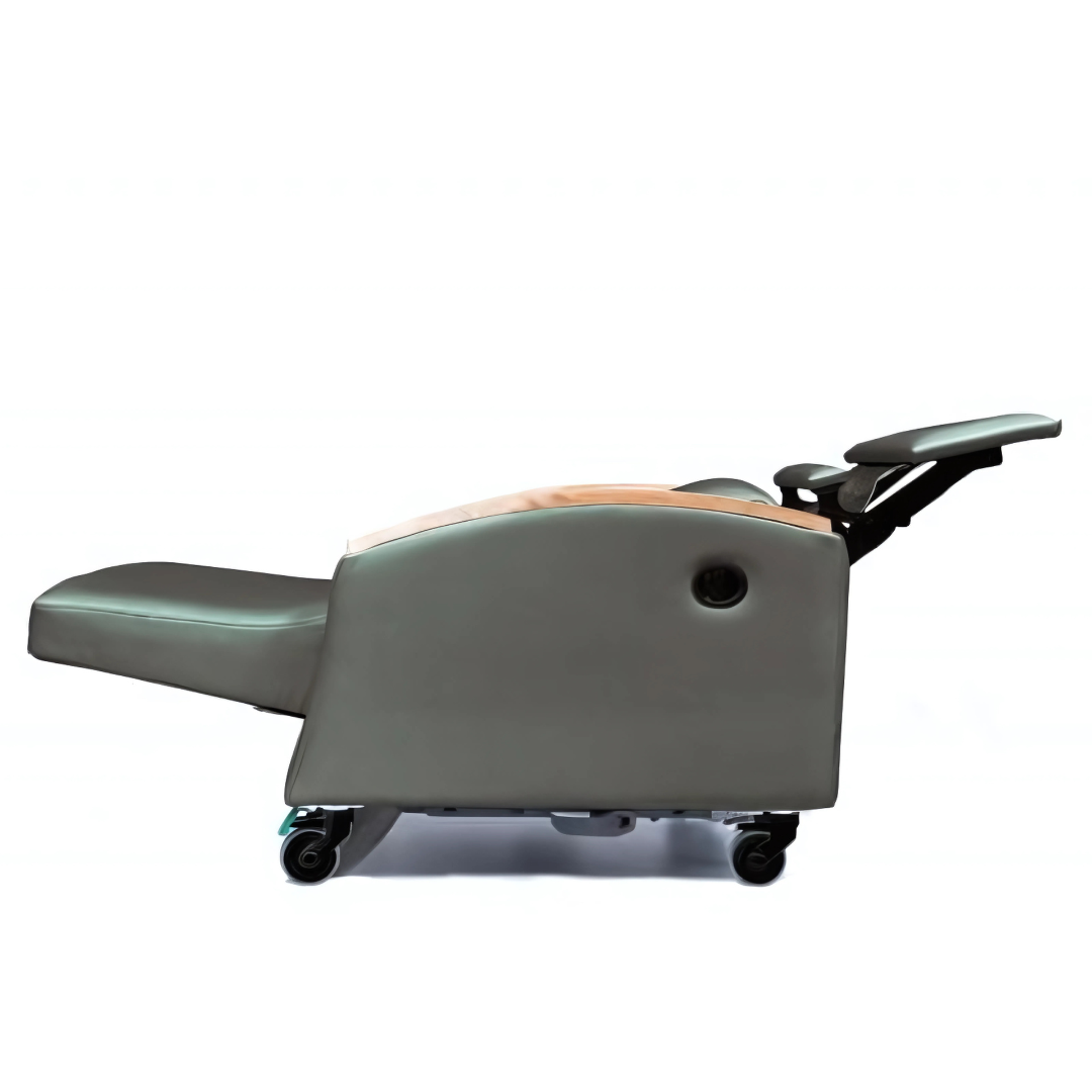 The Lumex Ortho-Biotic II Recliner FR597G was carefully designed specifically for use in a wide variety of healthcare environments. Shown in Trendelenburg position.