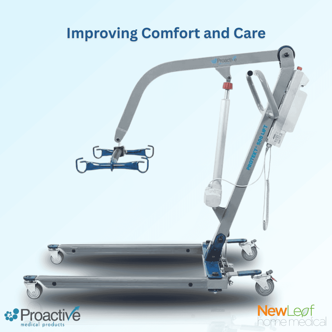 The Protekt 500 Powered Patient Lift 33500 is designed to conveniently and safely assist with patient transfers. This battery powered transfer lift is easy-to-use and recharge. Easy-to-grip handles offer easy maneuverability.
