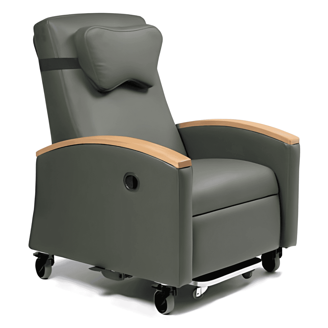 The Lumex Ortho-Biotic II Recliner FR597G was carefully designed specifically for use in a wide variety of healthcare environments. Beautifully designed and comfortable to use, the Lumex Ortho-Biotic II Recliner makes the care, treatment and recovery of patients more comfortable and offers caregivers greater convenience within a wide array of clinical settings.
