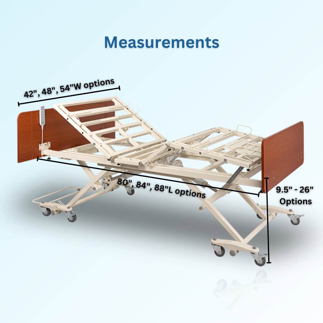 Dynarex DB600 Bariatric HD Long-Term Care Bed - 42" to 54" Width & 80" to 88" Length