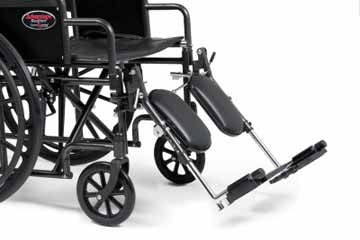 The Advantage Reclining Wheelchair includes a Elevated Front Rigging (optional Heel Loops are also available)