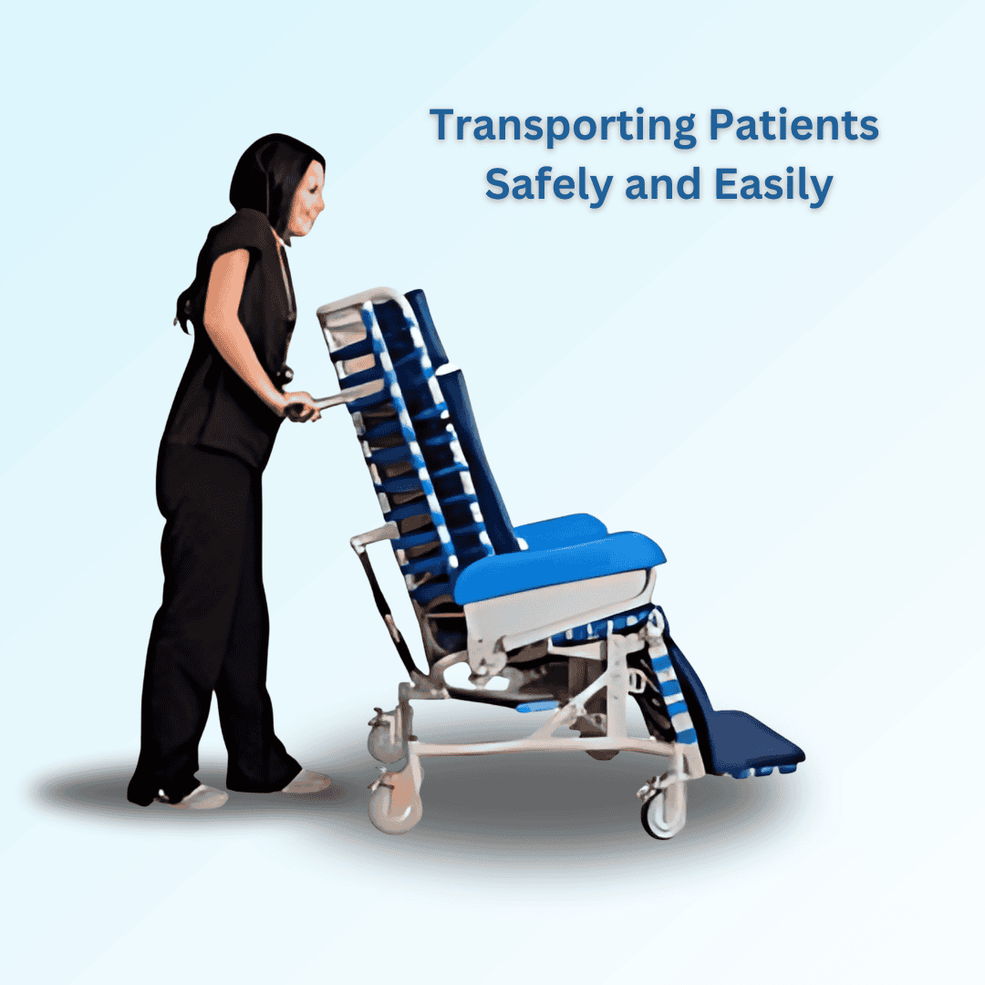 Lightweight & Lockable Casters – Equipped with 360° swivel wheels for smooth mobility and lockable brakes for added safety, making it ideal for transporting patients safely and easily.