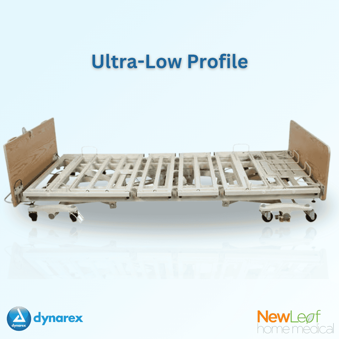 Dynarex DB300 Bariatric HD Long-Term Care Bed provides an ultra low 9.6" bed deck height.