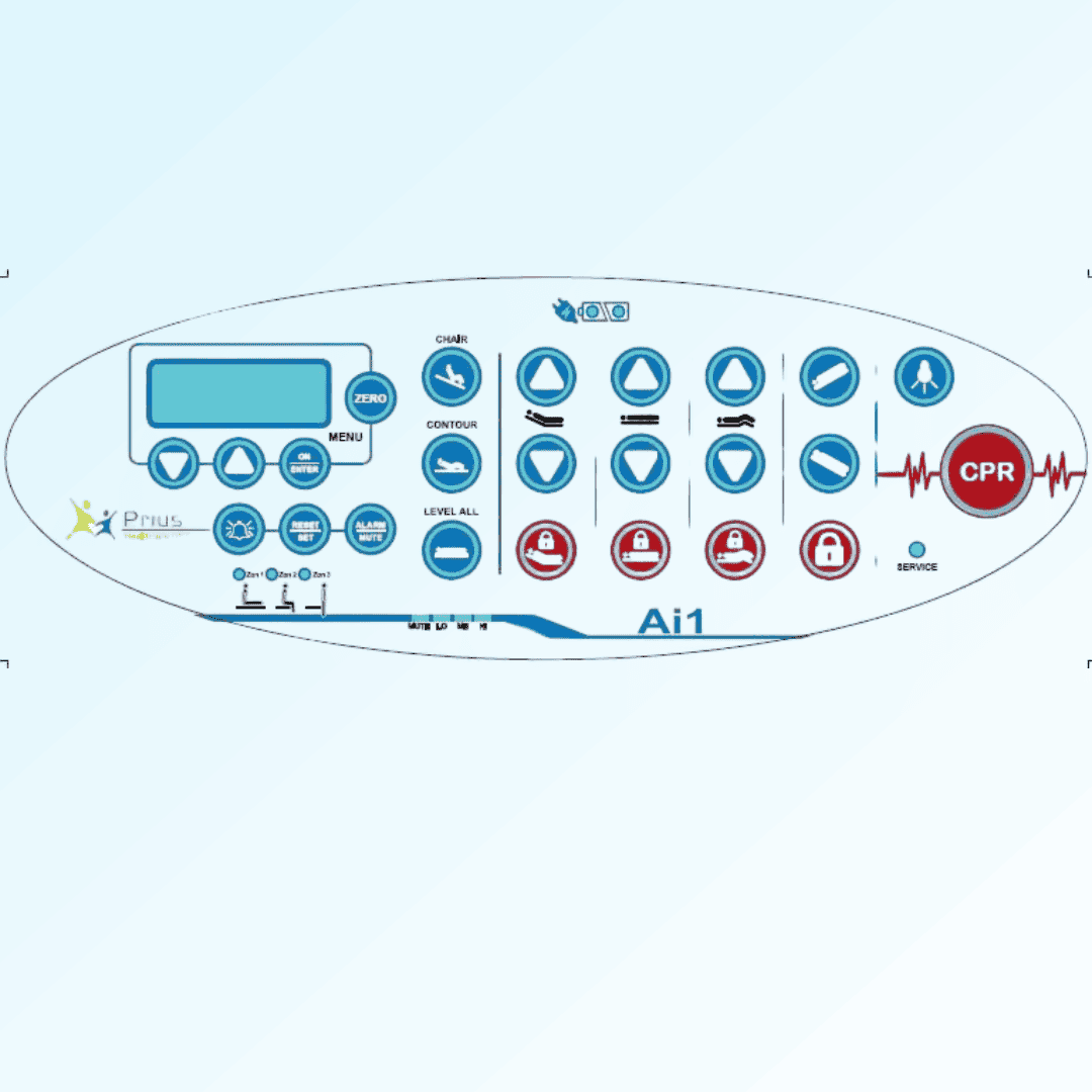 Integrated Smart Controls - Footboard  controls with an integrated footboard control panel allow seamless adjustments.