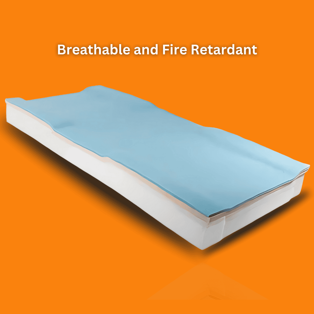 Protekt Supreme Support Self-Adjusting Air / Foam Mattress shown with cover removed. Air bladders are encased under the foam top.