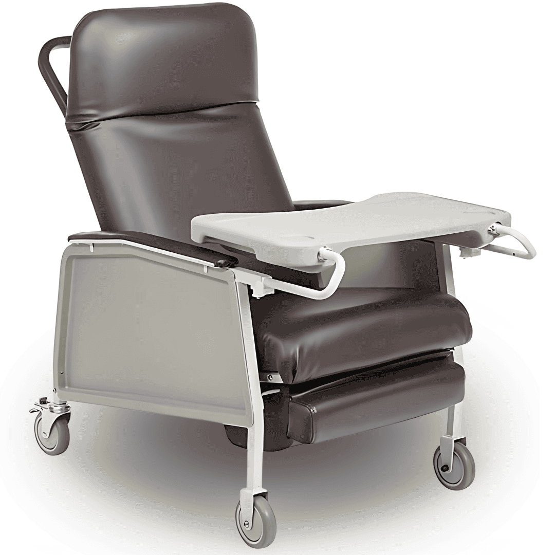 Drive Medical Extra-Wide Bariatric 3-Position Recliner - 500 lbs Capacity. Shown in Chocolate.
