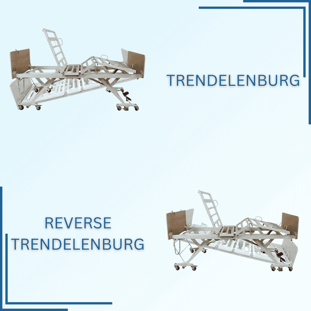 The Dynarex DB300 Bariatric HD Long-Term Care Bed features both Trendelenburg and Reverse Trendelenburg (Cardiac Chair) capabilities.