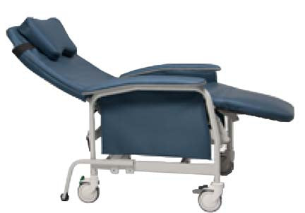 Lumex Preferred Care Infinite Position Recliner 565G shown in napping position (Note: this recliner can be put into any position). *Shown with optional matching Head Pillow FR5659x.