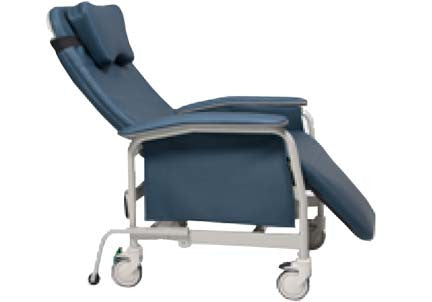 Lumex Preferred Care Infinite Position Recliner 565G shown in reading position (Note: this recliner can be put into any position). *Shown with optional matching Head Pillow FR5659x.