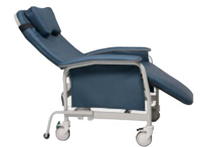 Lumex Preferred Care Infinite Position Recliner 565G shown in relaxing or TV position (Note: this recliner can be put into any position). *Shown with optional matching Head Pillow FR5659x.