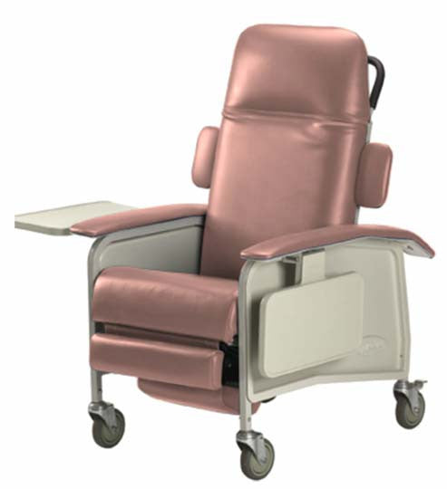 The Invacare Clinical 4-Postion Recliner IH6077A is an incredibly comfortable and versatile for use as a Dialysis Chair, Infusion Chair, or in Patient Room, Same-day Surgery, Long-Term Care and Oncology environments. Shown in Rosewood.