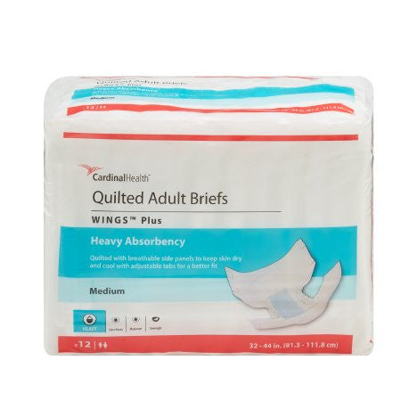 Wings Plus Quilted Adult Incontinent Brief Tab Closure Heavy Absorbency