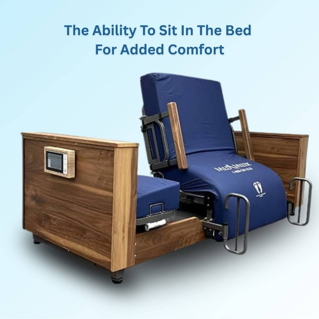 One Button SafeTurn Exit fully automates the bed to turn into a chair and allow the patient to safely enter and exit the bed