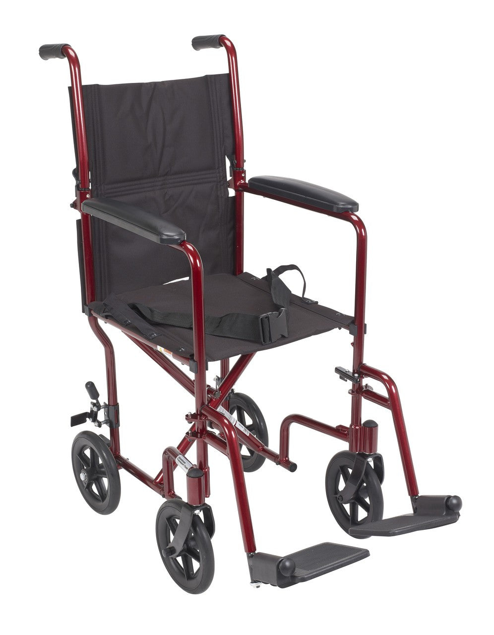 The Drive Aluminum Lightweight Transport Chair comes in 17" ATC17 and 19" ATC19 widths (shown in red)