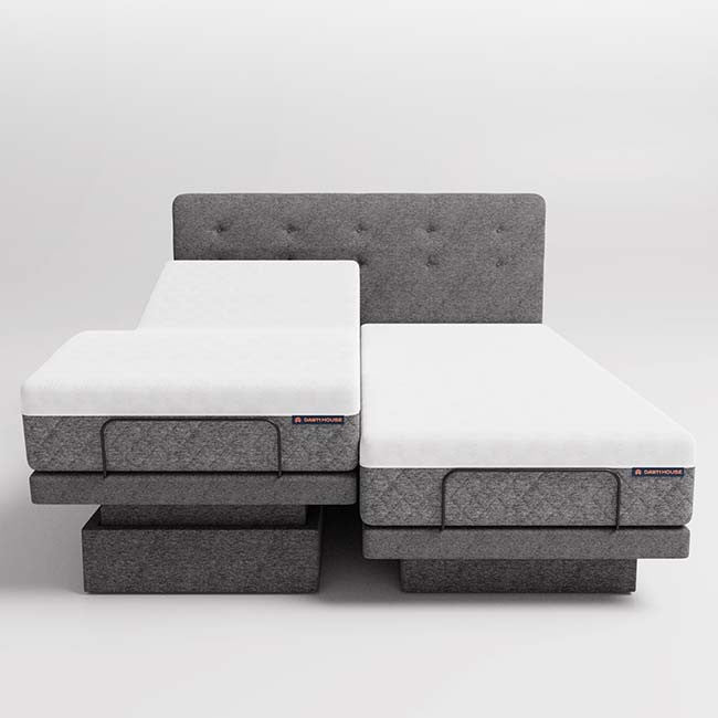 Dawn House Adjustable Smart Bed & Mattress - Height Adjustable Split King (shown in Slate).