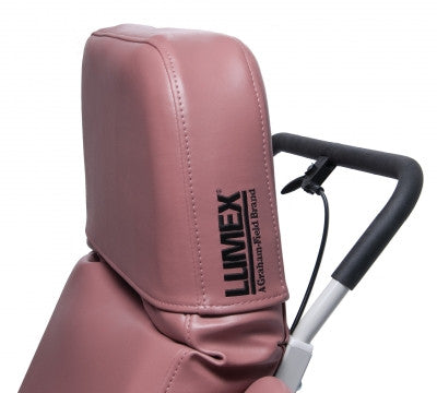 Articulating Headrest (standard) allows for customizing the head position for added customer comfort