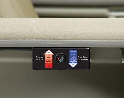 Heat and Massage option offers 3 heat setting and 4 massage level options.