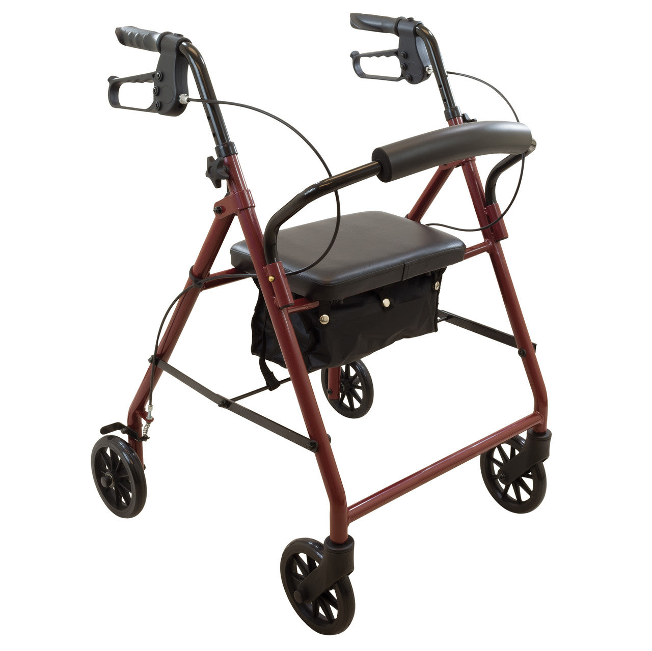 ProBasics Steel Rollator with Loop Brakes - Burgundy