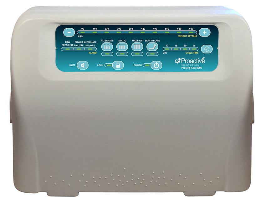 Protekt Aire 8000 is a quiet 16 LPM (liters per minute) pump offers alternating pressure treatment cycles times of 10, 15, 20 and 25 minutes.