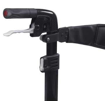 The Nitro Elite Carbon Fiber Super Light Rollator RTL10266CF brake cable is located inside the frame for added safety.