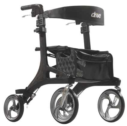 The Nitro Elite Carbon Fiber Super Light Rollator RTL10266CF is for you if you are seeking a safe, convenient aid to increase your mobility. The Nitro Elite Carbon Fiber model weighs just 12 lbs. for powerful performance and swift, effortless mobility.