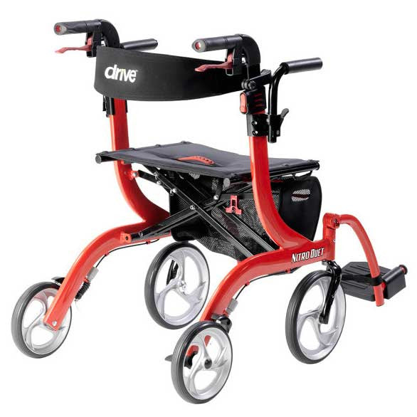 Drive Nitro Duet Rollator & Transport Chair - Users Height 5'2" to 6'0" (RTL10266DT)