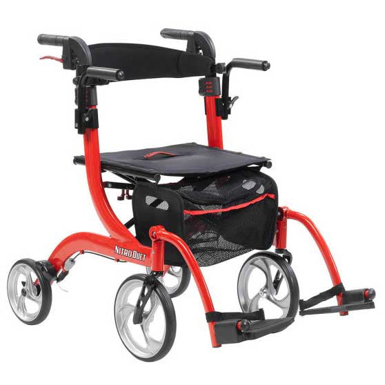 Drive Nitro Duet Rollator & Transport Chair - Users Height 5'2" to 6'0" (RTL10266DT)