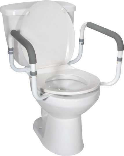 The Drive Aluminum Toilet Safety Rail RTL12087 is a safe and easily added/removed assistant to any commode style.