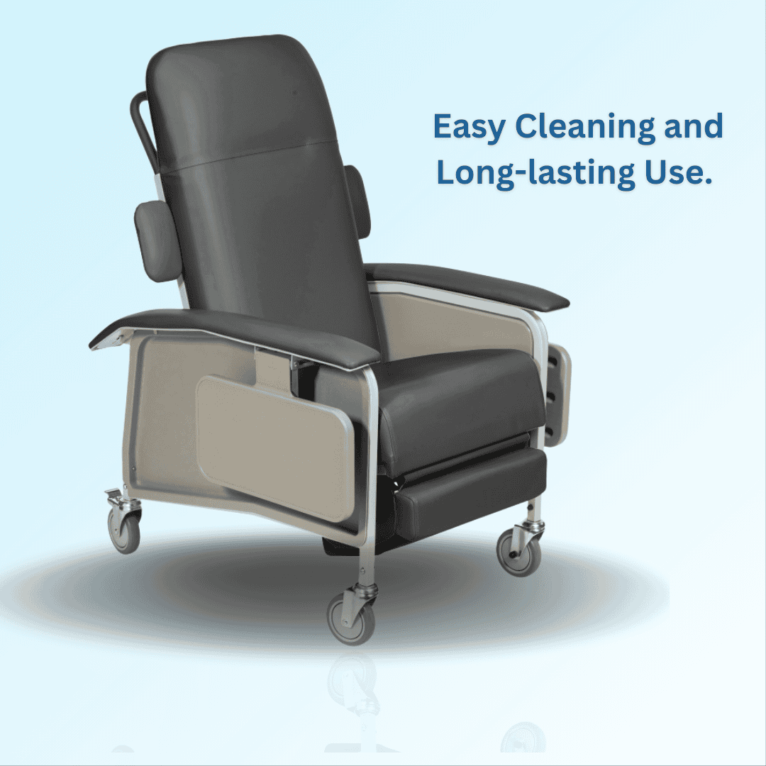Drive Clinical Care Recliner D577 shown in Charcoal is also available in Chocolate and Tan | Available at ambervista.shop