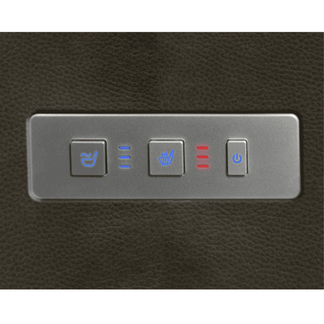 Easy-Access Heat & Massage Controls, conveniently located on the inside armrest for effortless adjustments