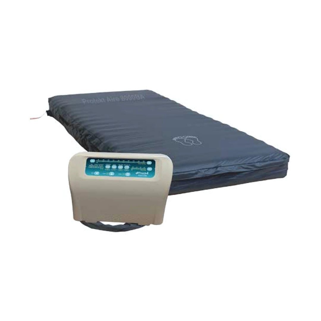 The Protekt Aire 8000 Alternating Pressure Bariatric Mattress System come complete with mattress and 16 LPM (liters per minute) pump.