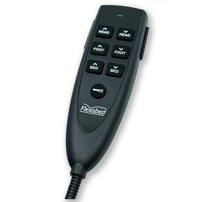The Flexabed Premier comes with your choice of Wired or Wireless remotes (Wired shown)