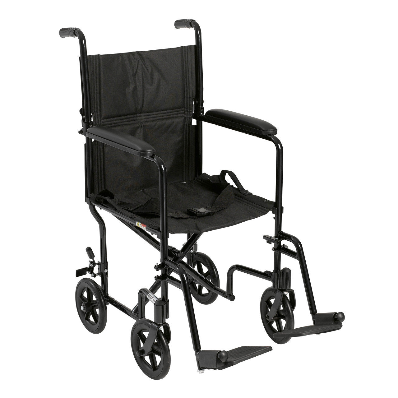 The Drive Aluminum Lightweight Transport Chair comes in 17" ATC17 and 19" ATC19 widths (shown in black)