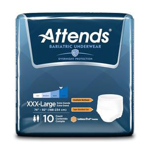 Attends Bariatric Tab Closure Briefs | 3X-Large AU60 Heavy Absorbency briefs feature ConfidenceCuff Protection that helps prevent leaks around the legs.