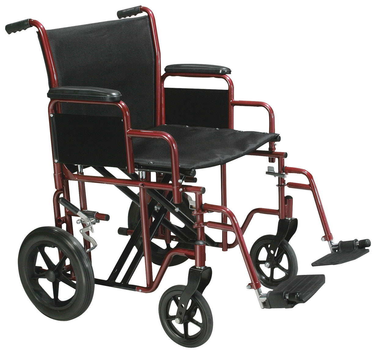 Bariatric Heavy Duty Transport Wheelchair with Swingaway Footrest