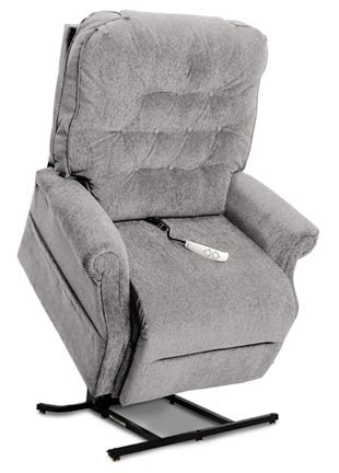 The LC-358XL 3-Position Heavy Duty Chaise Lounger is available in four standard Cloud 9 fabric options (Black Cherry, Pacific, Stone, and Walnut), plus Crypton Aria, Lexis Sta-Kleen and Ultraleather upholstery upgrade options. Shown in Crypton Cool Grey upholstery.