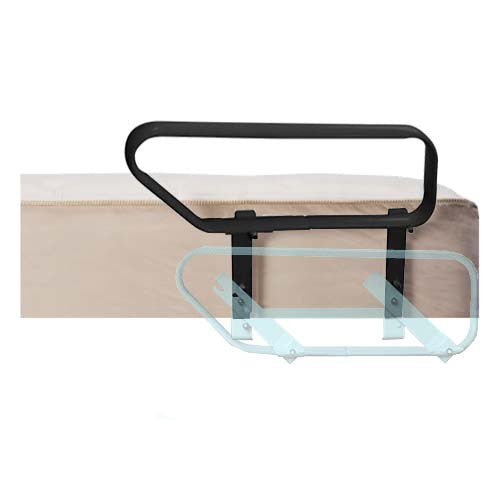 Side rail for the Flexabed adjustable bed with illustrated lowered position. The half-rails are available as single, pair (2) or two pair (4).