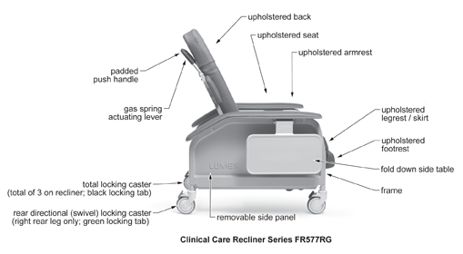 Lumex Clinical Care Recliner, Dialysis, Infusion Chair